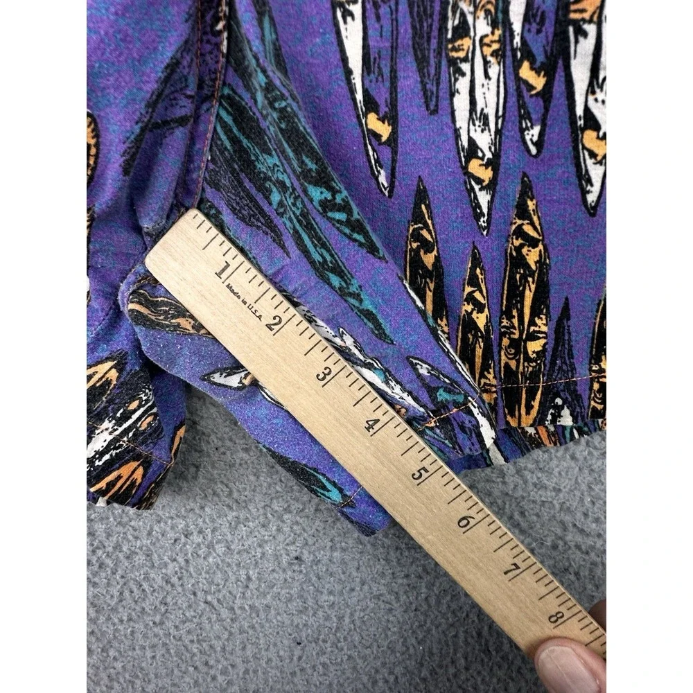 VTG Ocean Pacific OP Board Swim Trunks Mens Large Purple Orange Embroidered